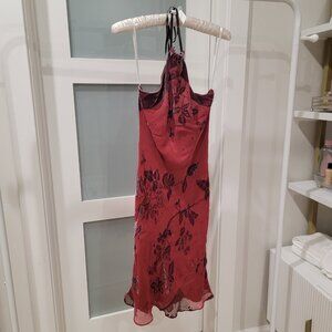 Cocktail Cowl  Neck Silk Midi Dress